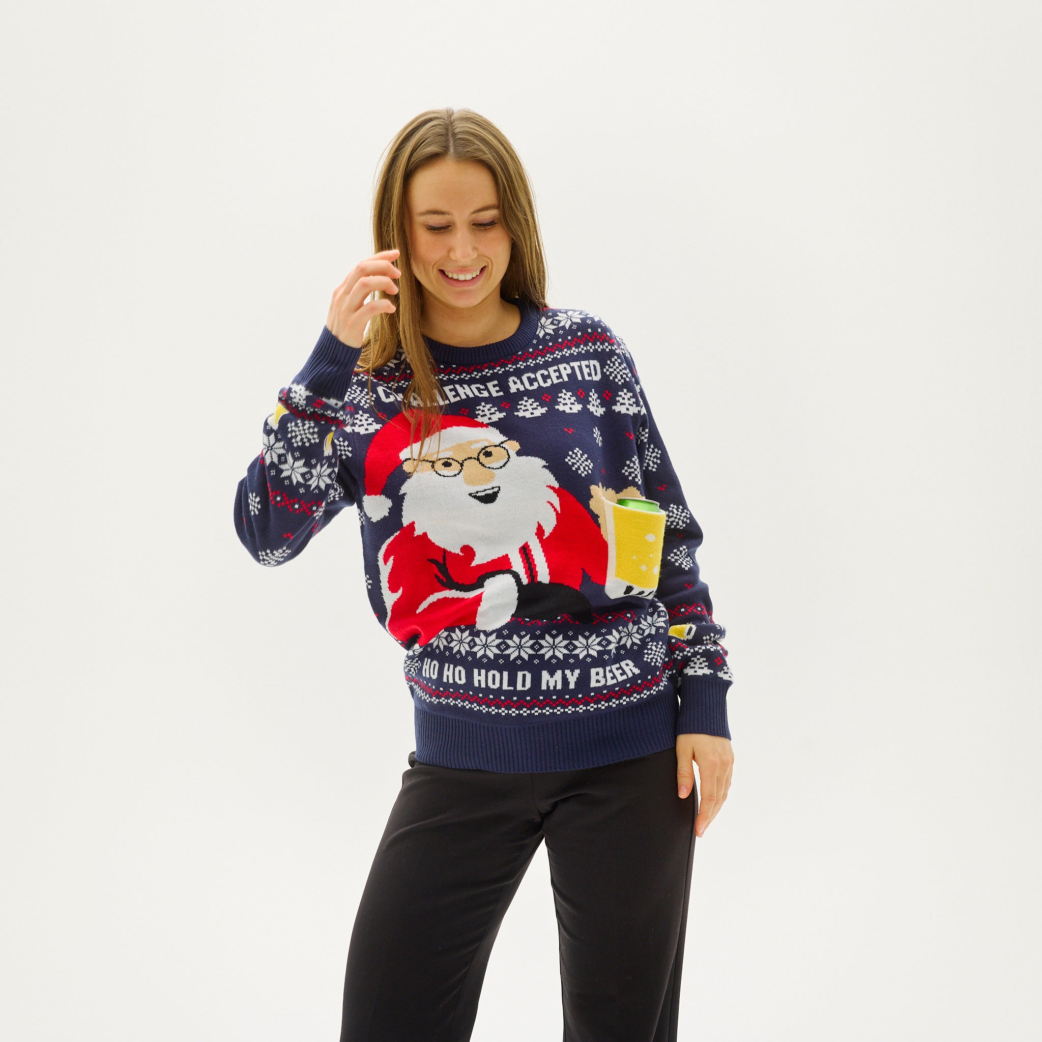 Ho Ho Hold My Beer Sweater - Femme